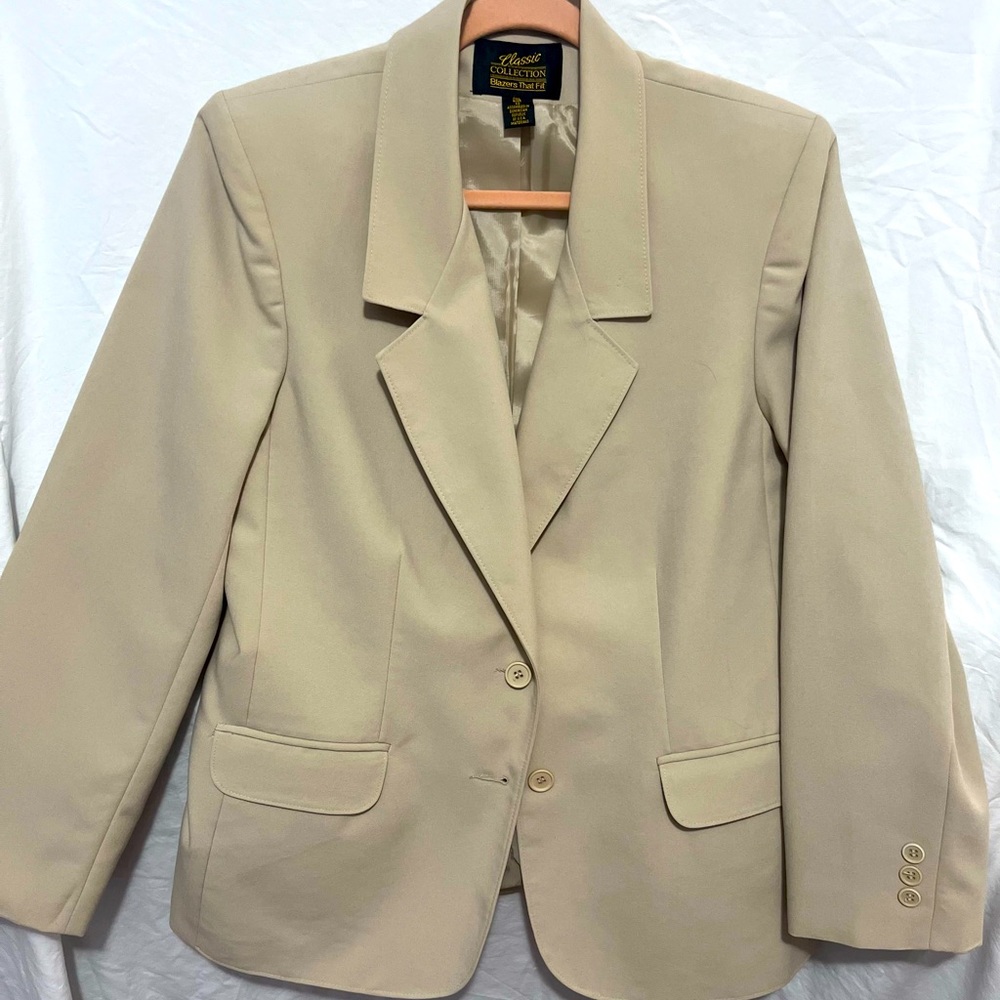 Two Piece Beige Skirt Suit